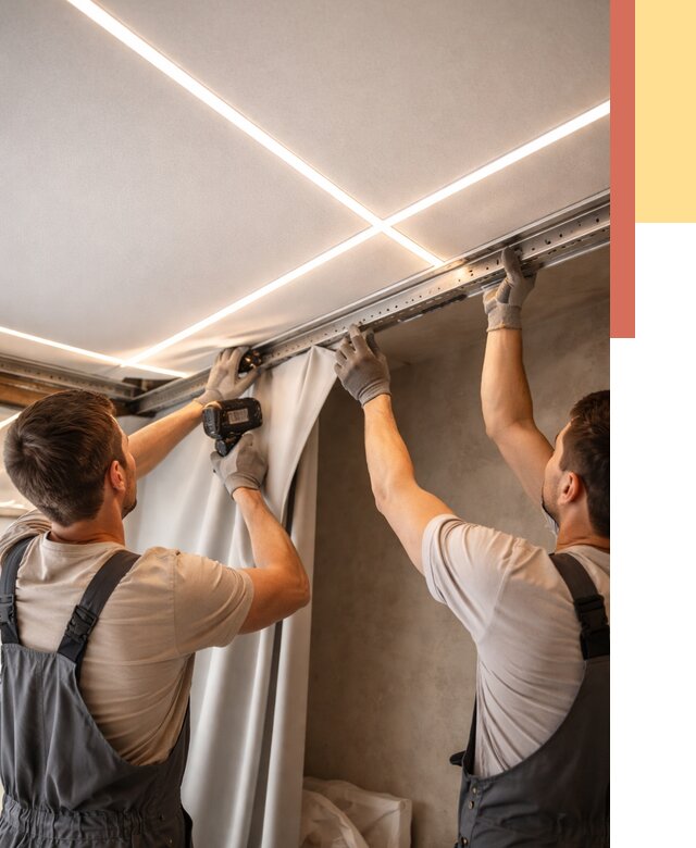 Монтаж натяжного потолка со световыми линиями в Стерлитамаке от 1236 руб. | ОТДЕЛОЧНИК-Стм