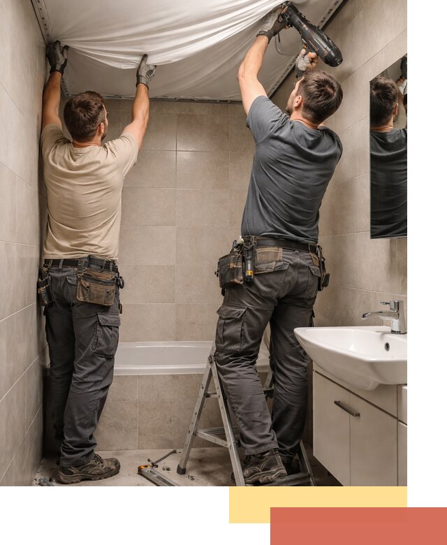 Монтаж натяжного потолка в ванной в Стерлитамаке быстро и качественно