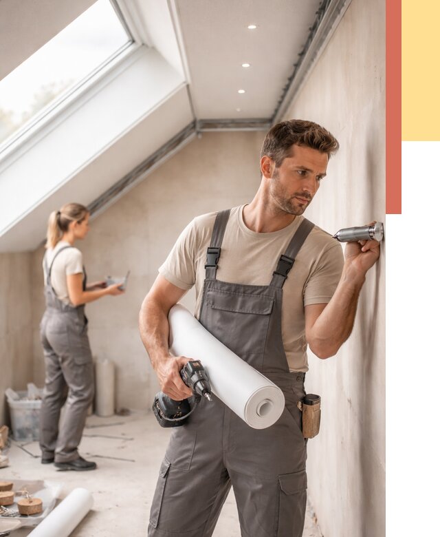 Монтаж натяжного потолка на мансарде в Стерлитамаке от 3605 руб. | ОТДЕЛОЧНИК-Стм