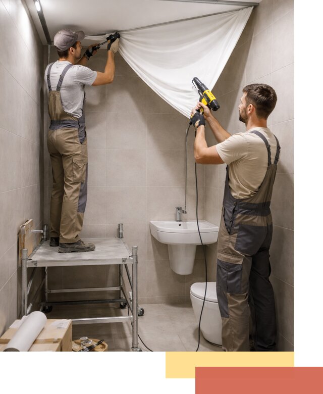 Монтаж натяжного потолка в санузле в Стерлитамаке