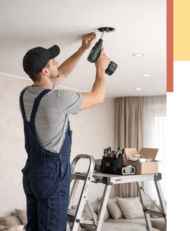 Установка и монтаж точечных светильников в натяжной потолок в Стерлитамаке от 1854 руб. | ОТДЕЛОЧНИК-Стм