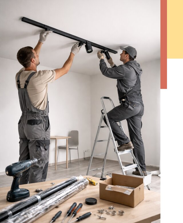 Установка трековых светильников в натяжной потолок в Стерлитамаке от 4326 руб. | ОТДЕЛОЧНИК-Стм