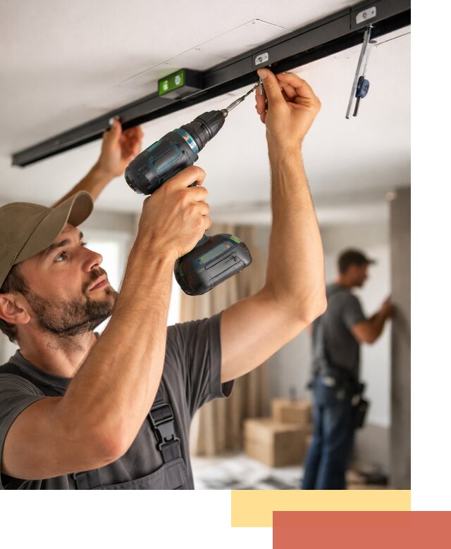 Установка трековых светильников в натяжной потолок в Стерлитамаке