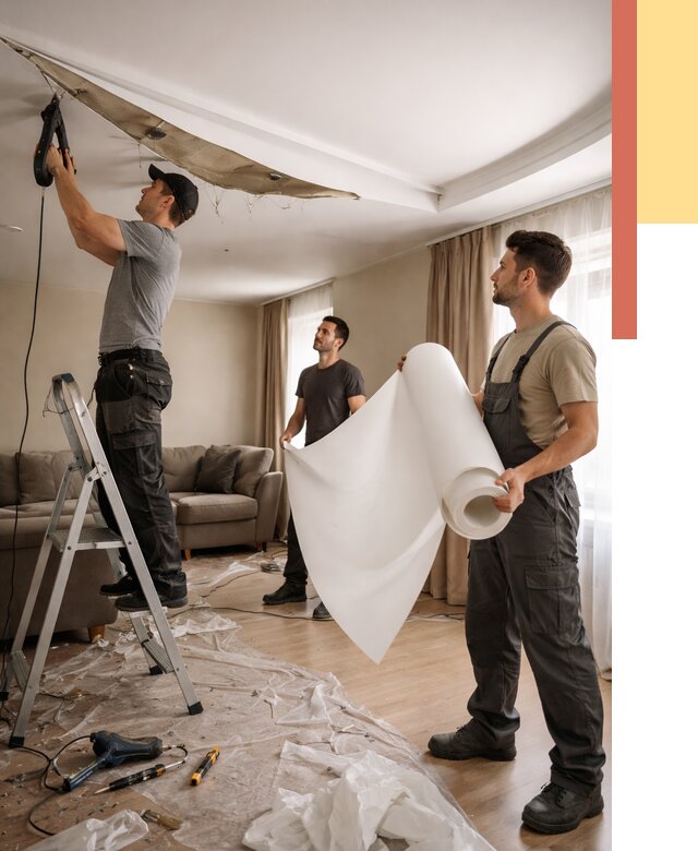 Замена полотна натяжного потолка в Стерлитамаке от 9784 руб. быстро и недорого | ОТДЕЛОЧНИК-Стм