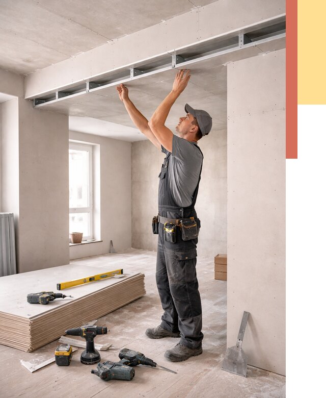 Потолок из гипсокартона с нишей в Стерлитамаке от 1287 руб. под ключ | ОТДЕЛОЧНИК-Стм