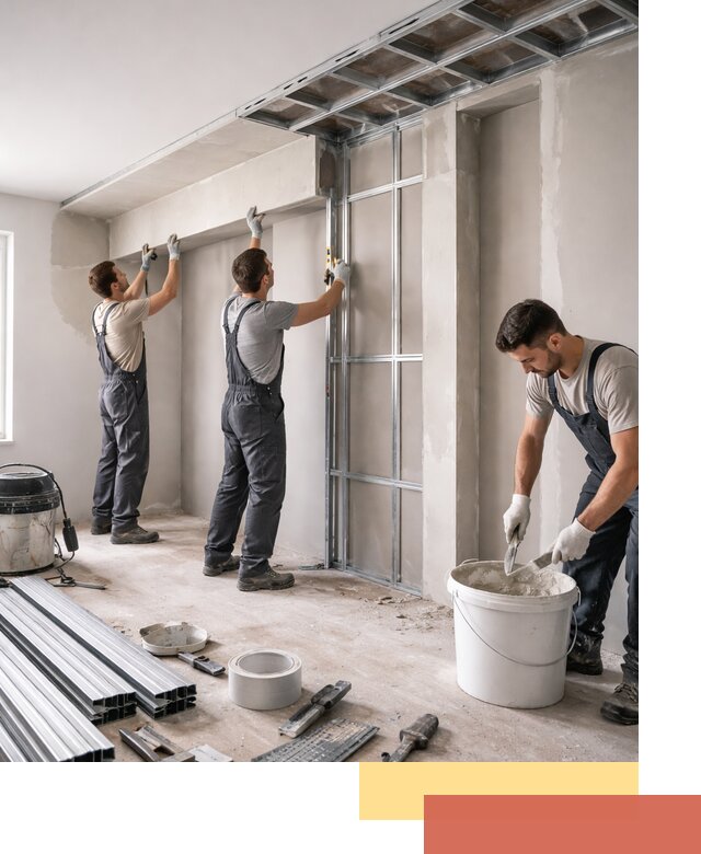 Монтаж потолка из гипсокартона с нишей в Стерлитамаке