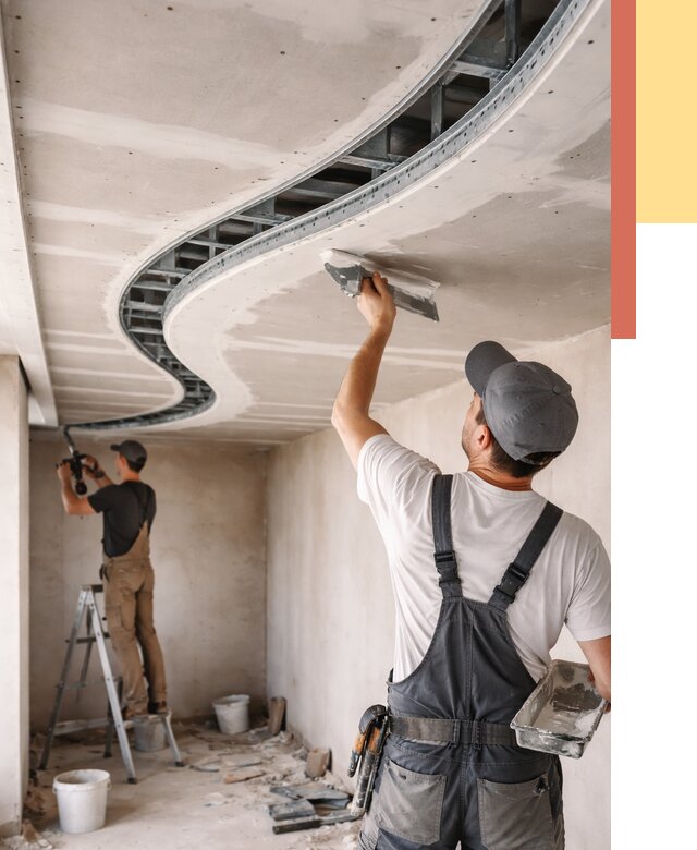 Криволинейный потолок из гипсокартона в Стерлитамаке от 2163 руб./м2 | ОТДЕЛОЧНИК-Стм