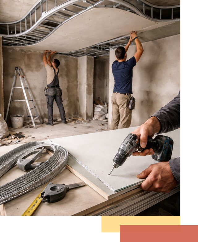 Криволинейный потолок из гипсокартона в Стерлитамаке — монтаж и отделка