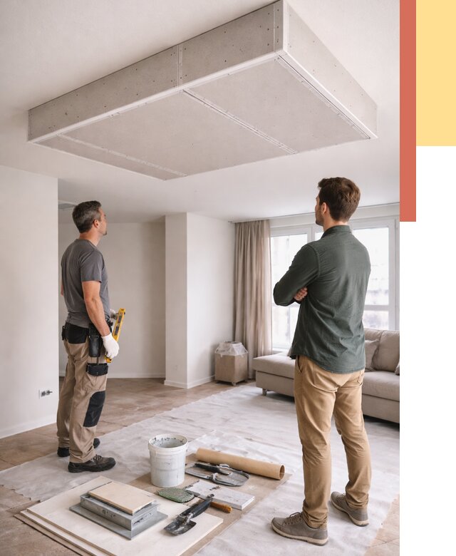 Короб на потолке из гипсокартона в Стерлитамаке от 2266 руб. — монтаж и услуги под ключ | ОТДЕЛОЧНИК-Стм