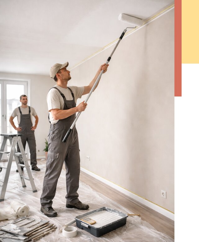 Покраска потолка из гипсокартона в Стерлитамаке от 4635 руб./м2 — услуги под ключ | ОТДЕЛОЧНИК-Стм