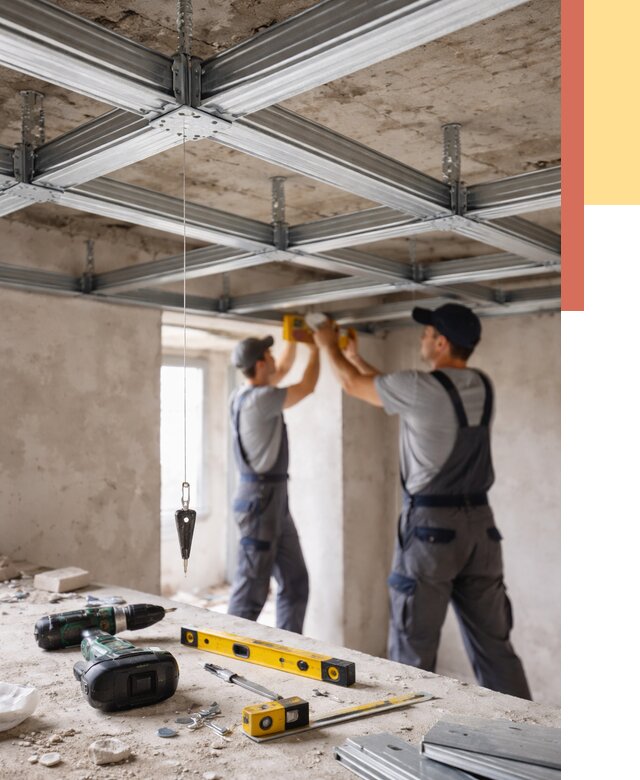 Монтаж каркаса потолка из профиля в Стерлитамаке от 4635 руб. — услуги ОТДЕЛОЧНИК-Стм