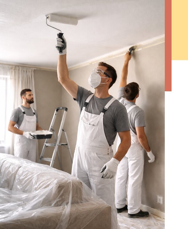 Покраска потолка водоэмельсионной краской в Стерлитамаке от 2266 руб/м² — услуги под ключ | ОТДЕЛОЧНИК-Стм