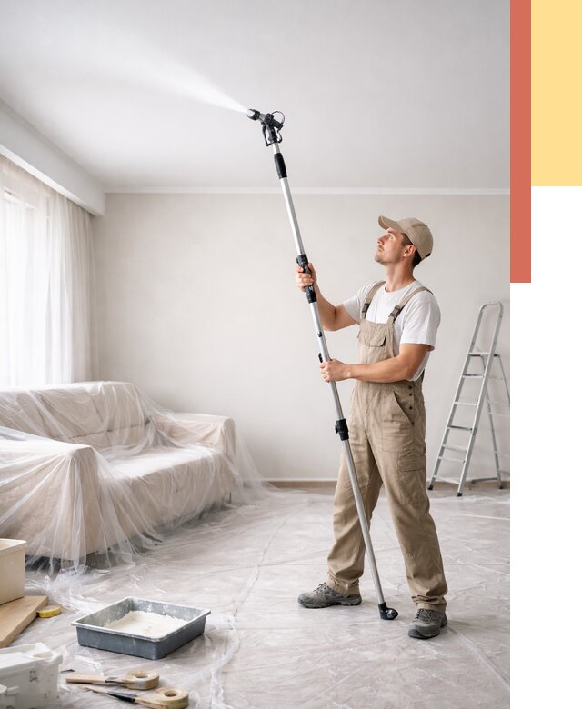 Покраска потолка краскопультом в Стерлитамаке от 4635 руб. быстро и недорого | ОТДЕЛОЧНИК-Стм