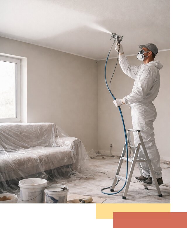 Покраска потолка краскопультом в Стерлитамаке быстро и качественно