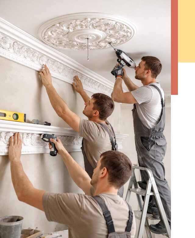 Монтаж лепнины на потолок в Стерлитамаке от 3296 руб. быстро и недорого | ОТДЕЛОЧНИК-Стм